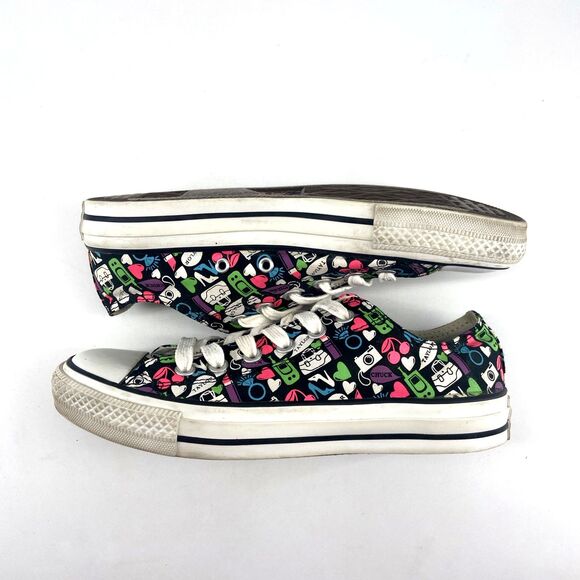 Low Top Converse Chuck Taylor All Star Women Emoji Multi Sneakers Shoes Size 8 - Picture 5 of 9